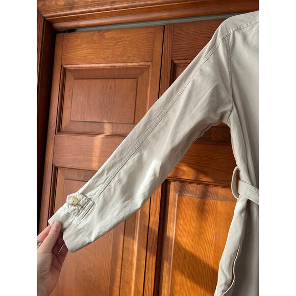 NWT Madewell Women's Belted Trench Coat in Drapey Twill Muted Stone Size XXS - Picture 6 of 16